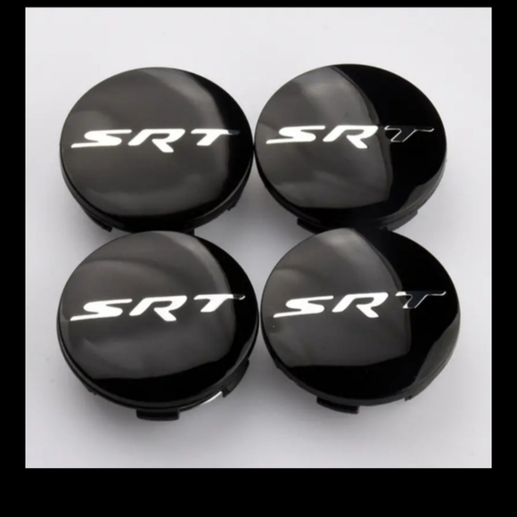 Set of 4 DODGE SRT 63mm Wheel Center caps - Picture 1 of 2